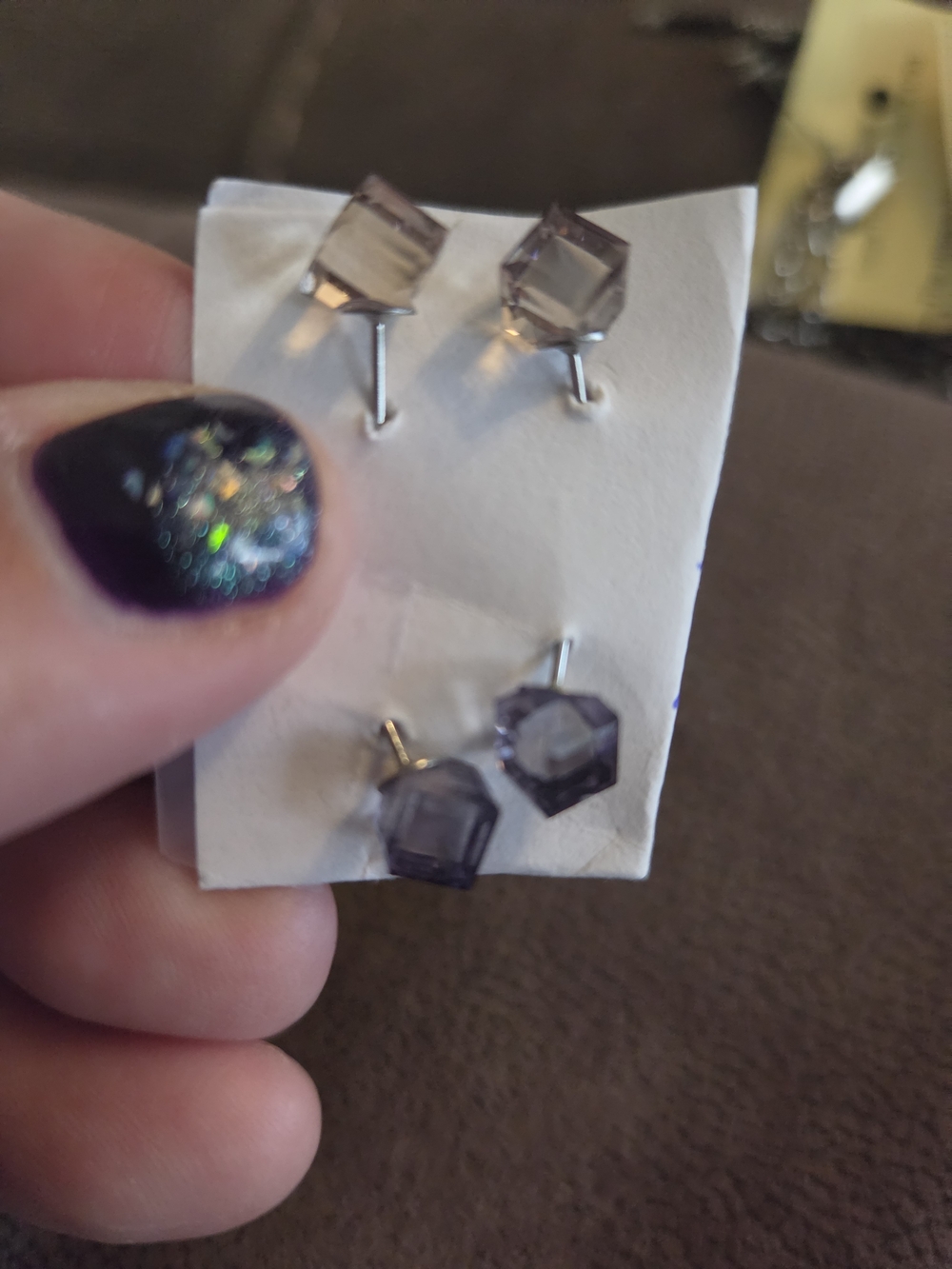 Geometric Stud Earrings - Set of 2 Pairs